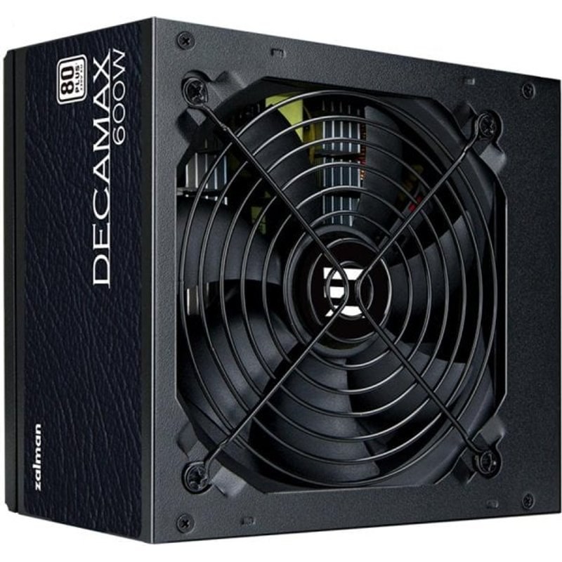 Source d'Alimentation ZALMAN 600W Certifié 80+ Modèle DecaMax Ventilateur 120 mm