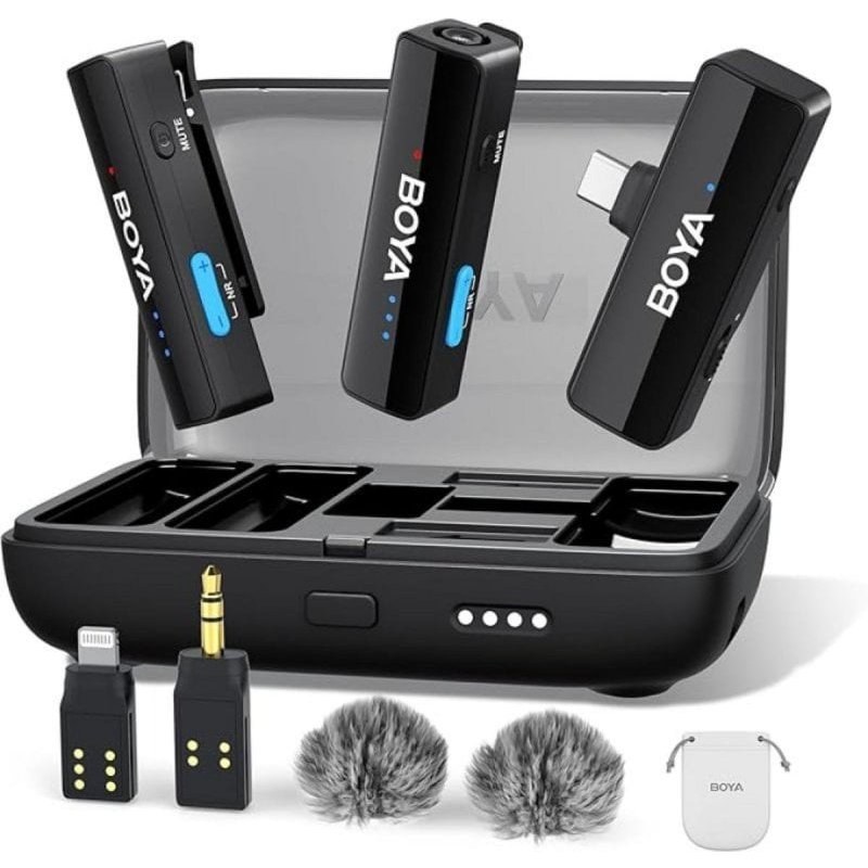 Microphone BOYA BOYALINK 2 USB-C omnidirectionnel sans fil 2 niveaux réduction de bruit