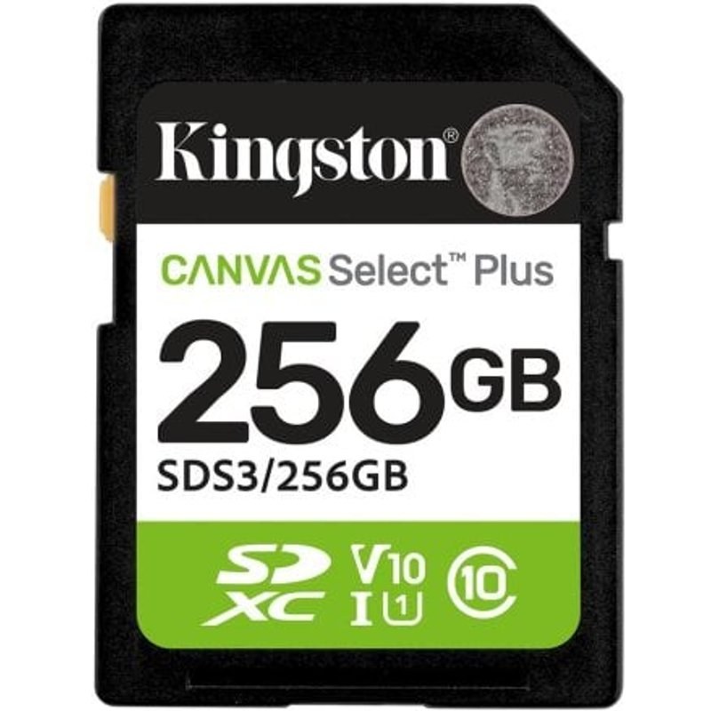 Carte mémoire SD Kingston Canvas Select Plus 256 Go UHS-I Classe 10 150 MB/s résistante