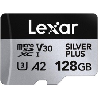 Carte mémoire Lexar Professional SILVER PLUS 128 Go MicroSDXC UHS-I 205MB/s V30 A2 Noir Argent