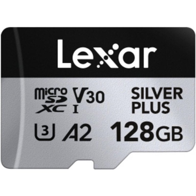 Carte mémoire Lexar Professional SILVER PLUS 128 Go MicroSDXC UHS-I 205MB/s V30 A2 Noir Argent