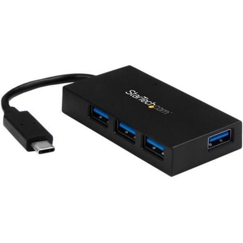 Hub USB-C StarTech 4 Puertos USB 3.2 Gen 1 5GBPS Negra Alimentación 20W