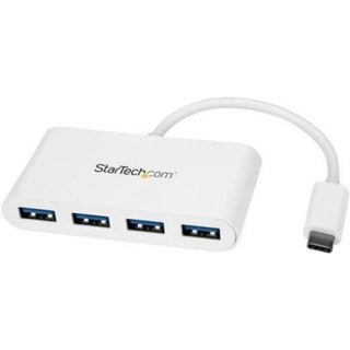 Hub USB-C StarTech 4 Puertos USB-A 5 Gbps Blanco Alimentado por Bus Compacto