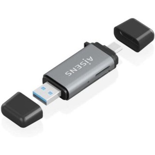 Lector de Tarjetas Aisens ASCR-2AC11-GR SD MicroSD MMC RS-MMC USB-A USB-C Gris