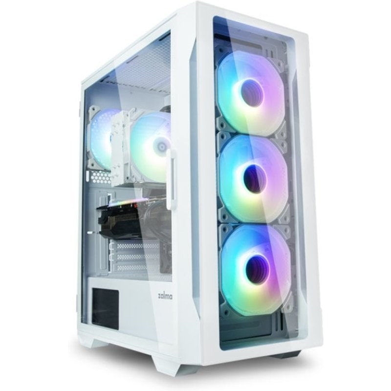 Boîtier Zalman i3 Neo TG ATX 4XVENT 120 mm, 2XUSB 3.0, blanc, sans alimentation