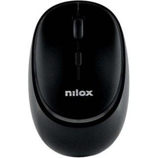 nilox Souris sans fil Bluetooth USB 1600 DPI Noir silencieuse rechargeable 4 boutons