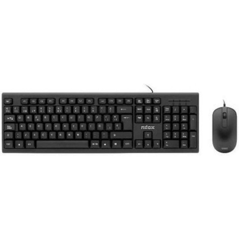 nilox Souris filaire USB 3 boutons molette noir compacte