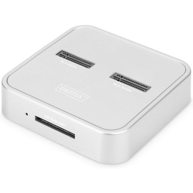 Station d'accueil SSD M.2 NVMe Digitus DA-71121 USB-C lecteur SD-Express 10 Gbps argent