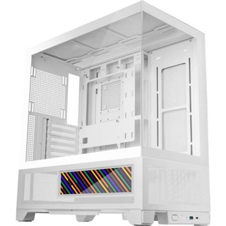 Boîtier Gaming Mars Gaming MC-LCDX Blanc Écran IPS 9.16" ATX Double chambre Mesh