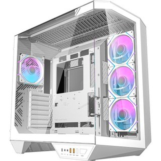 Boîtier PC darkFlash DY470 White ATX Full Tower 4 ventilateurs ARGB triple verre