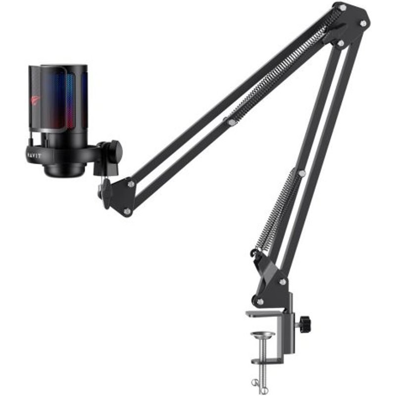 Microphone Havit GK50 Pro USB cardioïde réduction de bruit support