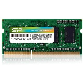 Silicon-Power Mémoire RAM Silicon Power SP004GLSTU160N02 4 Go 1X4GB DDR3L 1600 MHz CL11 204-pin SO-DIMM Vert