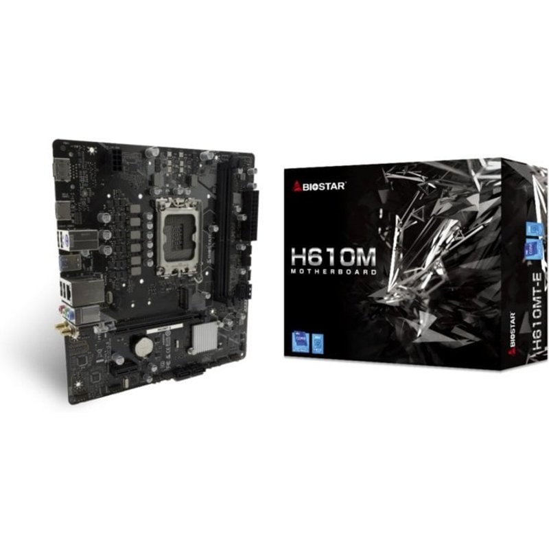 Carte mère Biostar H610MT-E Intel H610 LGA1700 DDR4 micro ATX sans Wi-Fi 64 Go M.2 SATA III