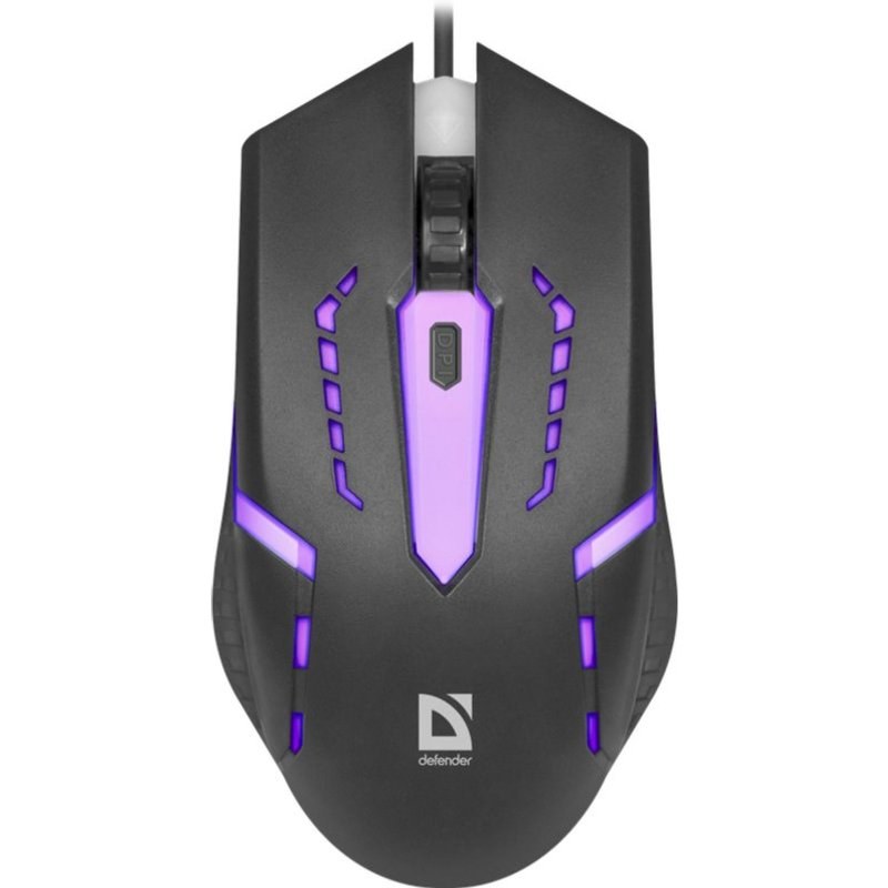 Souris Defender FLASH MB-600L Filaire USB 1200DPI Noir RGB Ambidextre 4 Boutons