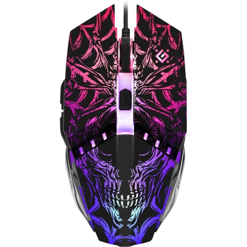 Souris Defender GM-670L Filaire 2400 DPI Noir RGB Ambidextre 5 Boutons