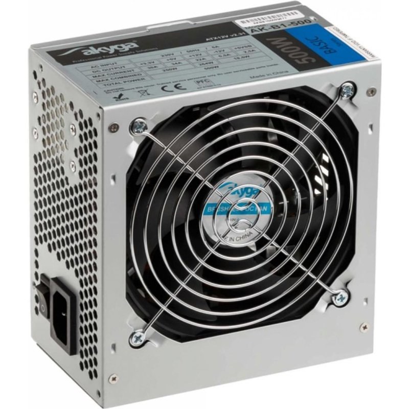 Alimentation Akyga 500W ATX Certifiée CE AK-B1-500 Refroidissement actif