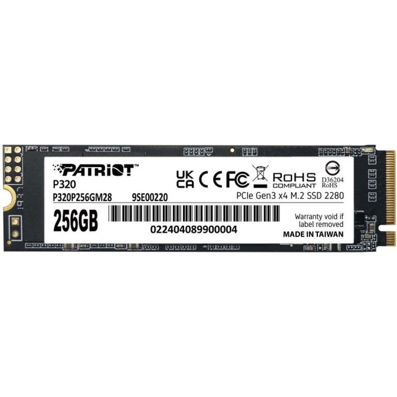 Disque Dur Patriot P320 256 Go M.2 NVMe 2200 Mo/s PCIe 3.0