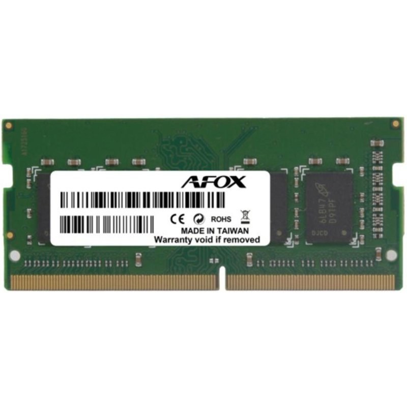Mémoire RAM Afox AFSD38BK1P 8 Go 1X8GB DDR3 1600 MHz SO-DIMM 204-pin Noir