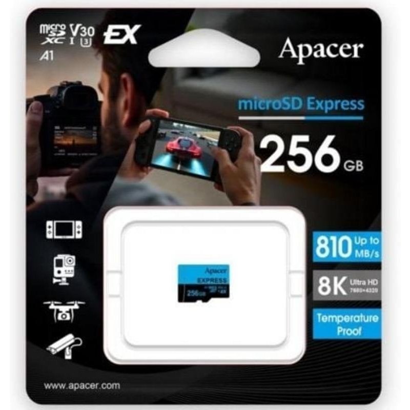 Carte microSD Apacer microSD Express 256 Go UHS-I 810MB/s Classe 10 V30