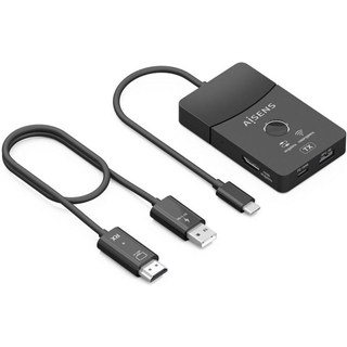 Station d'accueil Aisens ASWL-H2KDC30M05-BK USB-C HDMI Inalámbrico 4K PD 100W