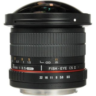 Objectif Samyang 8 mm F3.5 UMC Fish-Eye CS II Monture Nikon-AE Parasol Noir