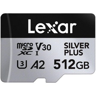 Carte Lexar Professional SILVER PLUS 512 Go MicroSDXC UHS-I 205 Mo/s 150 Mo/s V30 A2