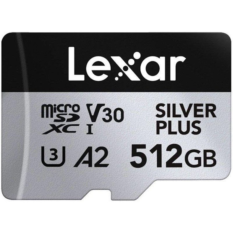 Carte Lexar Professional SILVER PLUS 512 Go MicroSDXC UHS-I 205 Mo/s 150 Mo/s V30 A2