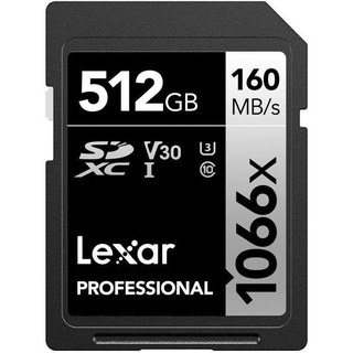 Carte SD Lexar Professional 1066X 512 Go UHS-I V30 160 Mo/s