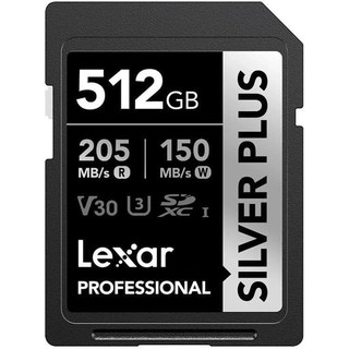 Carte SD Lexar Professional SILVER PLUS 512 Go SDXC UHS-I 205MO/s V30