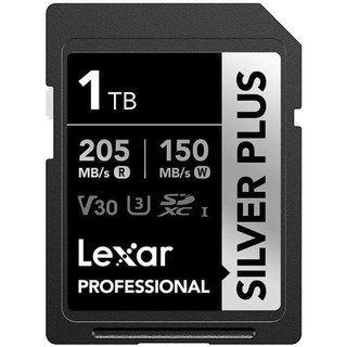 Carte mémoire Lexar Silver Plus 1 To SDXC UHS-I 205MB/s V30 résistante