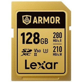 Carte Lexar ARMOR GOLD SDXC 128 Go UHS-II IP68 V60 R280/W210 Acier