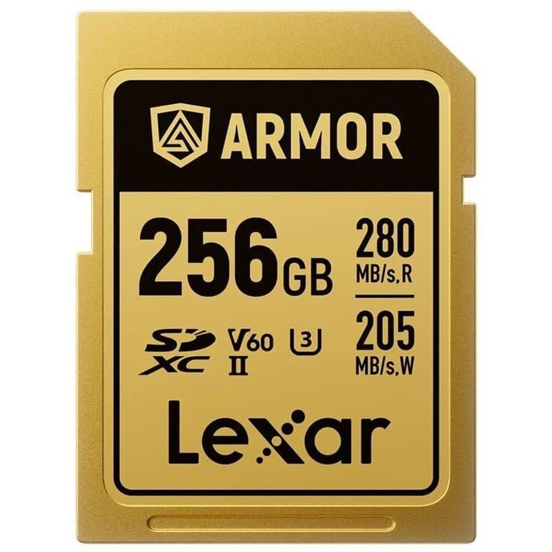 Carte mémoire Lexar ARMOR GOLD SDXC Pro 256 Go UHS-II IP68 V60 Acier