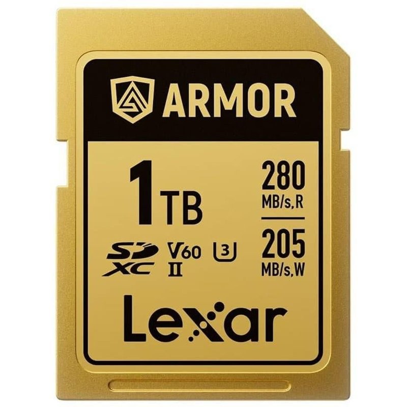 Carte SD Lexar ARMOR GOLD 1 To UHS-II V60 IP68 Acier Inoxydable