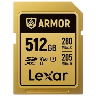 Carte Lexar Armor Gold SDXC UHS-II 512 Go Inox V60 R280MO/s IP68