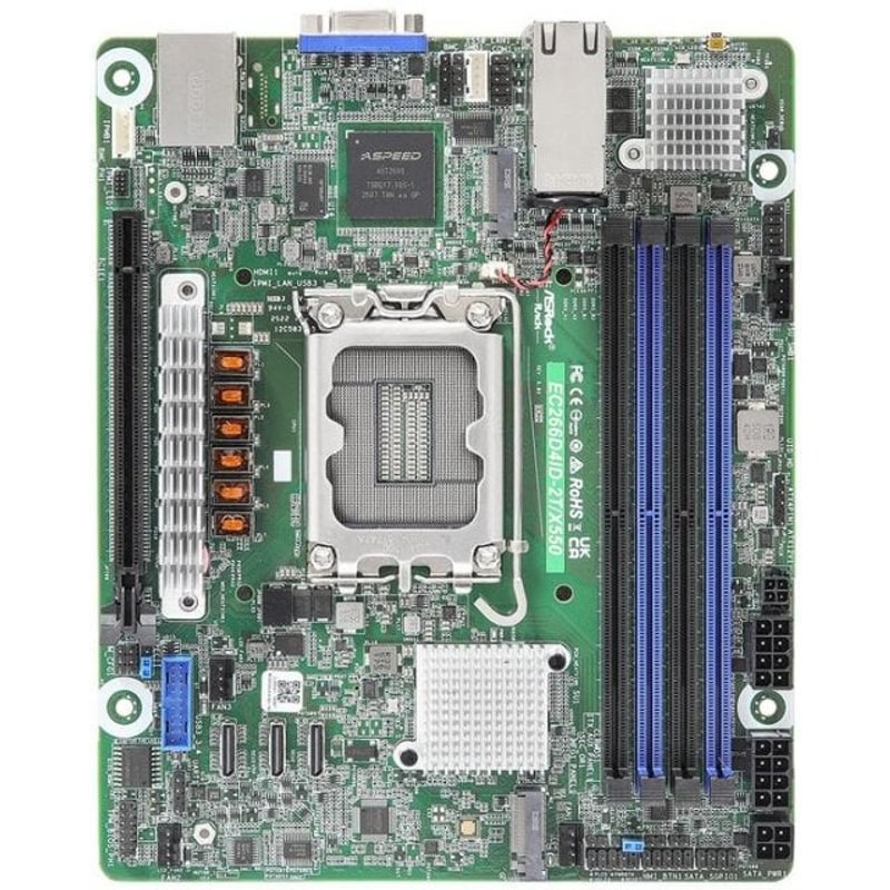 Carte mère Asrock EC266D4ID-2T/X550 Intel C266 LGA 1700 DDR5 Mini ITX 10GBE AST2600 RAID