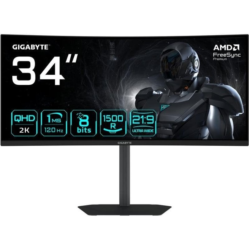 Écran PC GIGABYTE GS34WQCA 34" UltraWide QHD 120 Hz VA Courbé 1MS FreeSync Premium HDR10