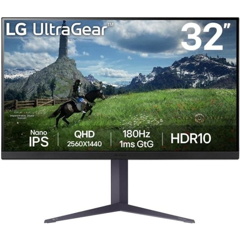 Écran PC LG 32GS85QX-B 32" Quad HD 180 Hz IPS 1MS FreeSync G-SYNC HDR10 Réglable USB