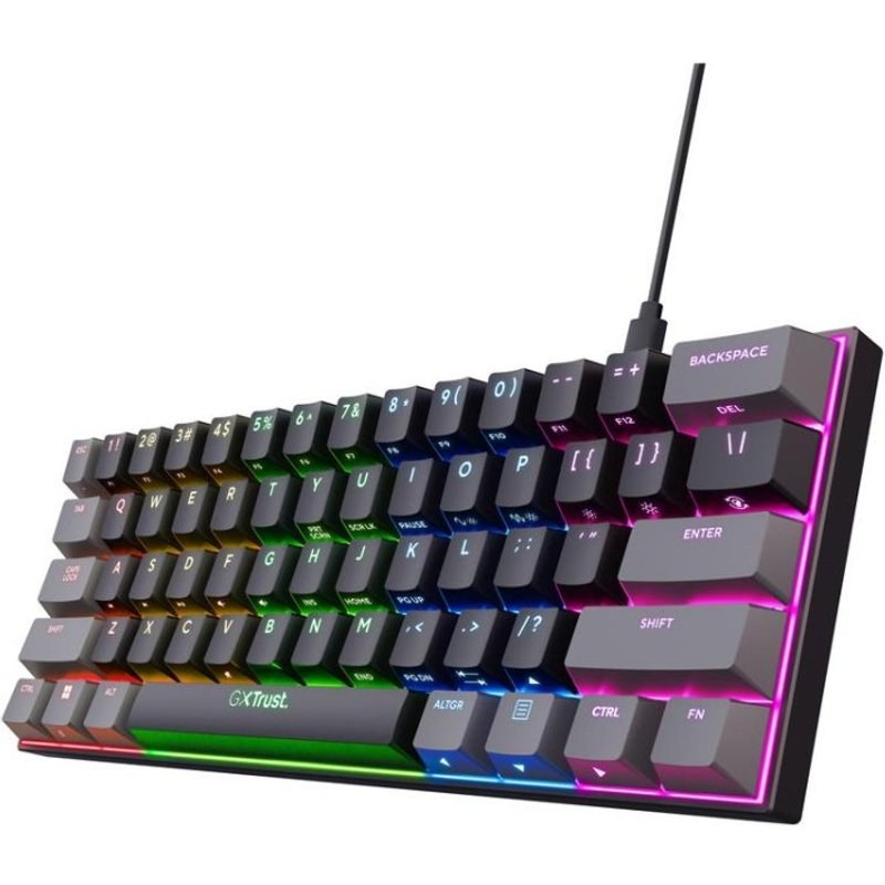 Clavier mécanique Trust GXT 867 Acira FR rétroéclairé RGB 60%