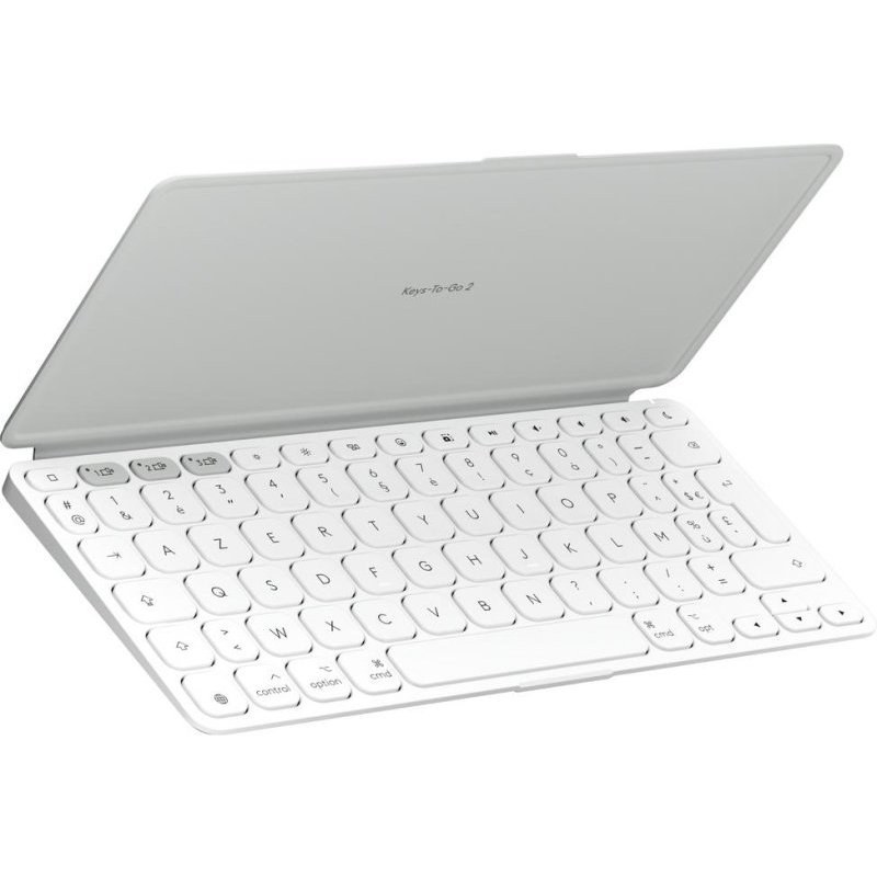 Clavier à ciseaux Logitech Keys-To-Go 2 AZERTY FR sans fil Bluetooth blanc