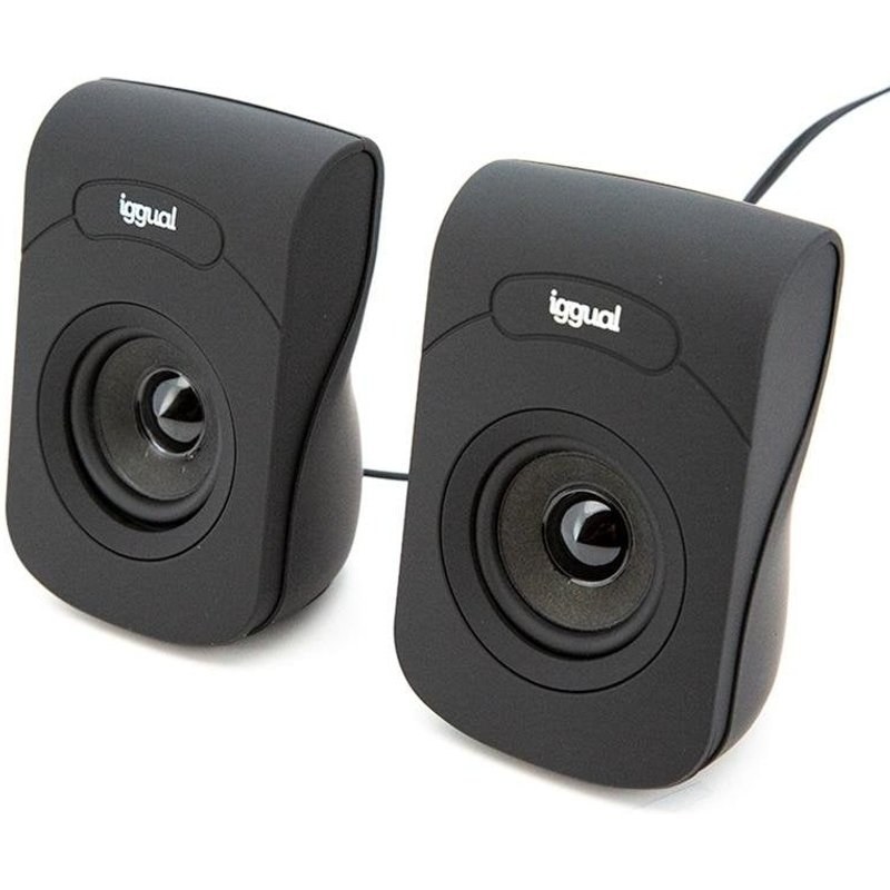 Haut-parleurs iggual 2.0 filaires USB 6W avec mini-jack et contrôle de volume