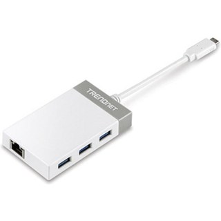 Station d'accueil Trendnet TUC-ETGH3 USB-C 3XUSB 3.0 RJ-45 Gigabit Gris-Blanc