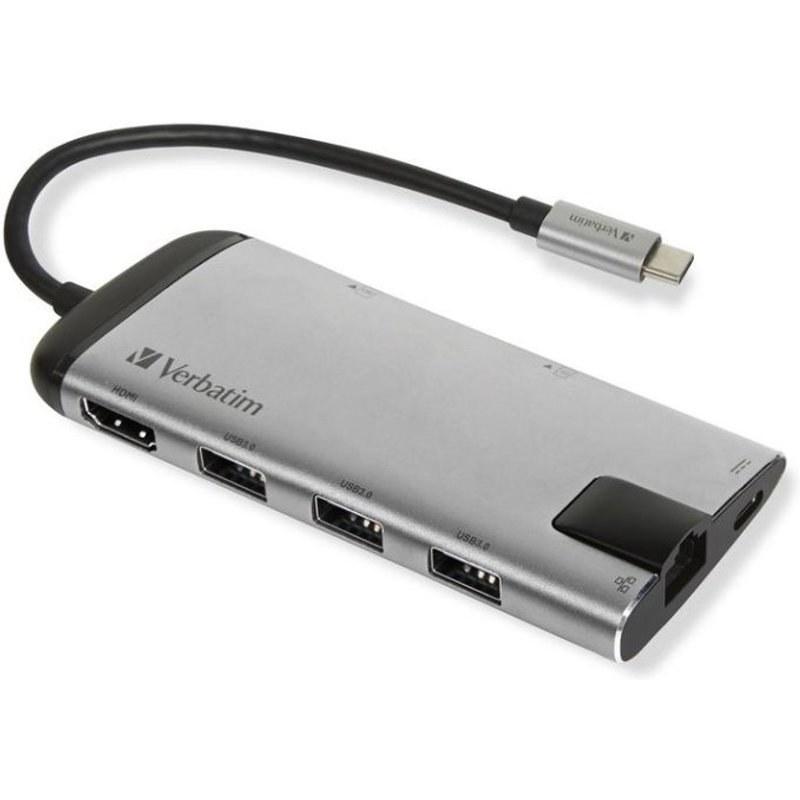 Station d'accueil Verbatim 49142 USB-C HDMI Ethernet 3XUSB 3.0 SD Métal
