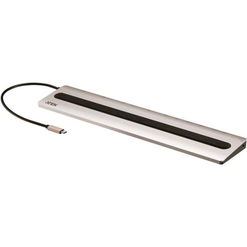 Station d'accueil Aten UH3237 USB-C 13 ports HDMI VGA 4K 85W Noir Gris