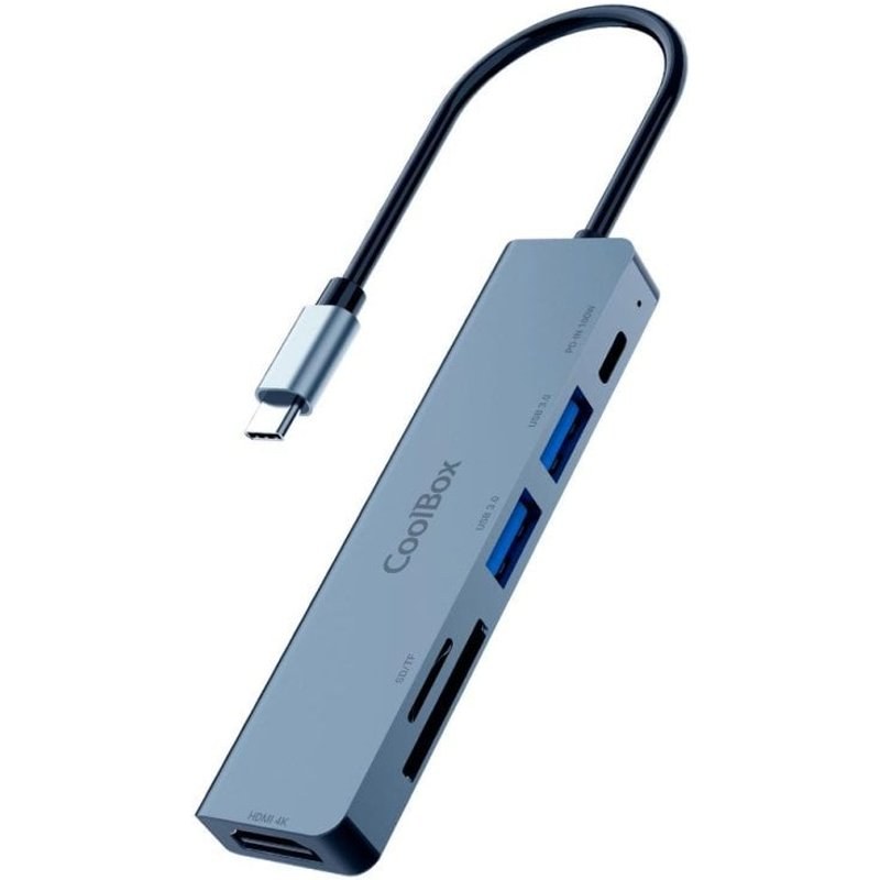 Station d'accueil CoolBox MINIDOCK C61 USB-C HDMI 4K, USB-A, USB-C PD, SD/microSD