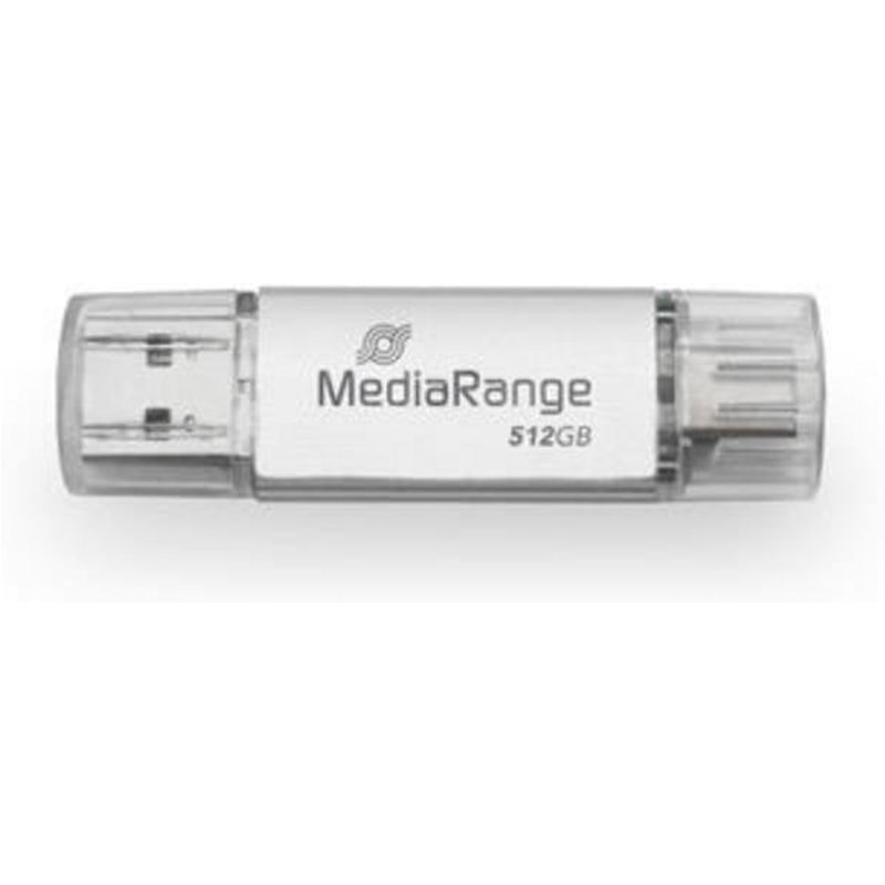 Clé USB MediaRange MR940-1 512 Go USB Type-A Type-C 400 Mo/s Argent