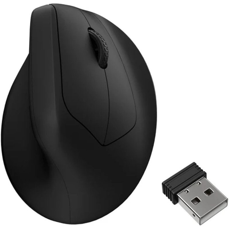 Souris verticale sans fil Keychron M5 30 000 DPI PixArt 3950 noire à défilement latéral