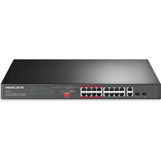 Switch Mercusys 16-Port 10/100MBPS PoE+ 2-Port Gigabit Rack Unmanaged
