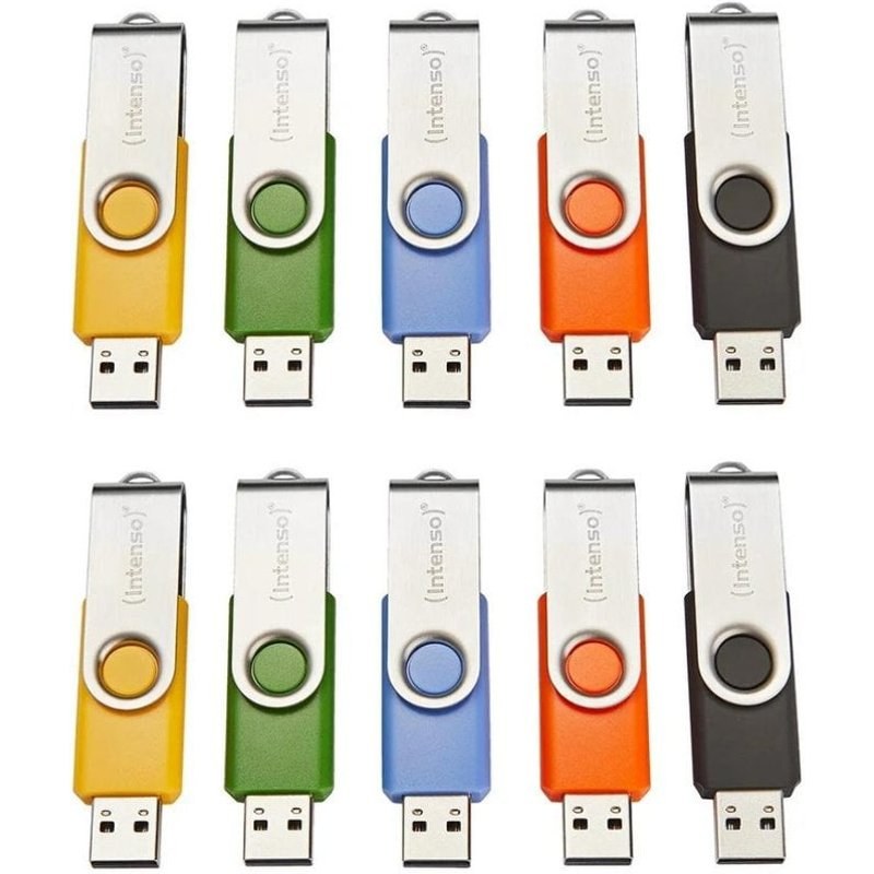 Clé USB Intenso Basic Line 16 Go USB 2.0 swivel multicolore anneau