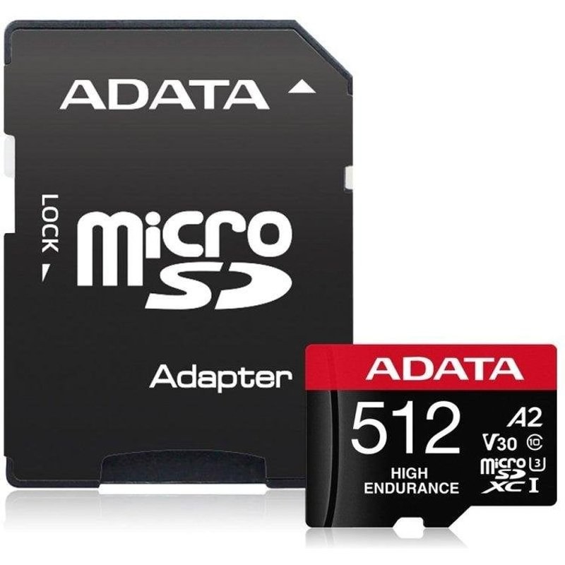 Carte mémoire Adata High Endurance 512 Go MicroSDXC UHS-I V30 U3 Classe 10