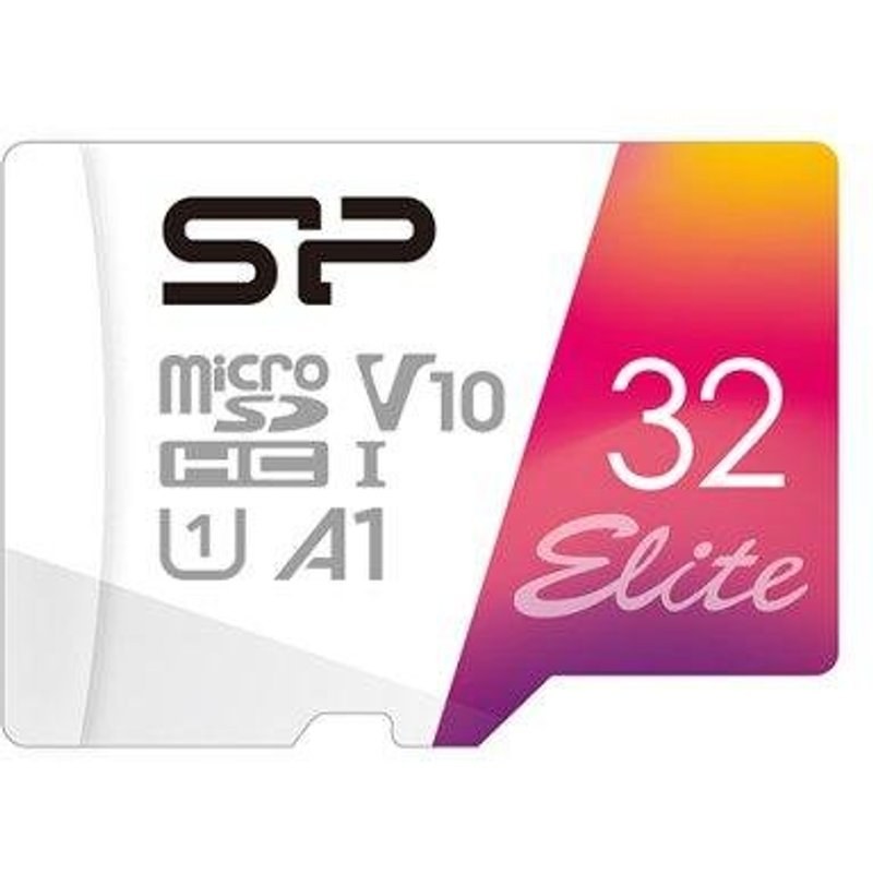 Silicon-Power Carte mémoire Silicon Power Elite 32 Go MicroSDHC UHS-I 100MB/s rose blanc